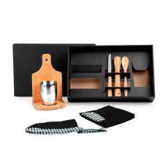 Kit Para Caipirinha Em Bambu Com Avental E Copo com Logo