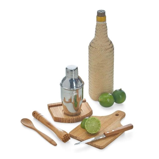 Kit para Caipirinha em Bambu com Coqueteleira com Logo