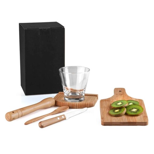 Kit Para Caipirinha Em Bambu Ibiza com Logo para Brindes