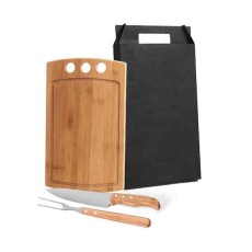 Kit para Churrasco / Cozinha em Bambu / Inox Personalizado para Brindes