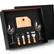 Kit Queijo e Vinho 7 Peças para Brindes 